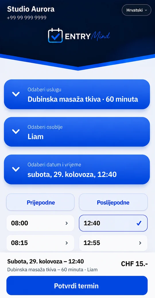 EntryMind — prenotazione online