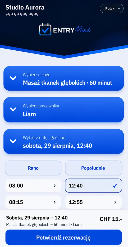 EntryMind — prenotazione online